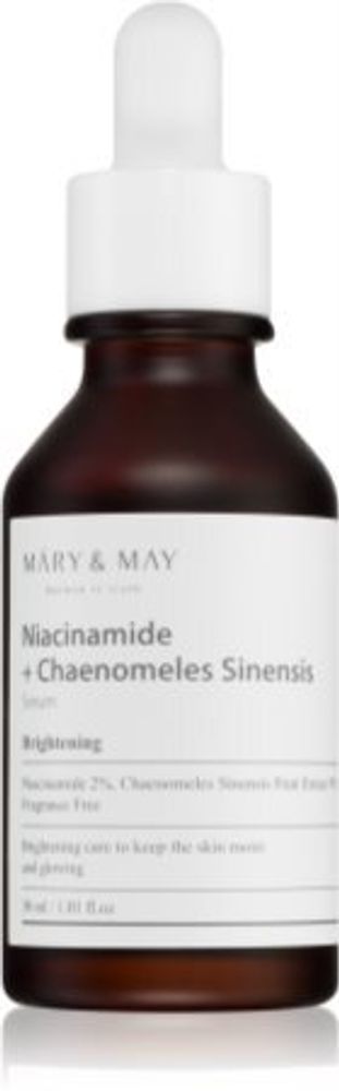 MARY &amp; MAY восстанавливающая и осветляющая сыворотка восстанавливает защитный барьер кожи Niacinamide + Chaenomeles Sinensis