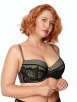 Бюстгальтер на косточках с пуш-ап вкладышами (Размер: 90E) (Цвет: кремовый)