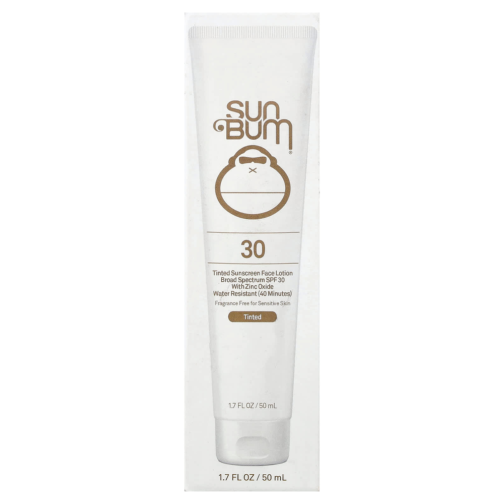 Sun Bum, солнцезащитный лосьон для лица, с SPF 30, для чувствительной кожи, без отдушки, 50 мл (1,7 жидк. унции)