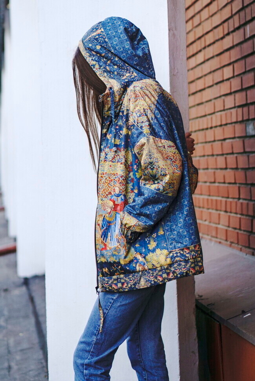 Куртка "Кормление птиц", по мотивам средневековой шпалеры 15 века