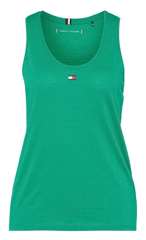 Женский топ теннисный Tommy Hilfiger Essential Flag Slim Tank Top - олимпийский зеленый