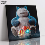 Картина для интерьера Снорлакс / Snorlax на холсте, персонаж вселенной Pokemon, холст с печатью на подрамнике, на стену, Постер Плакат