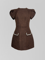 Платье Agdali Brand 1033 твидовое со стразами на карманах