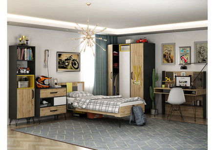 Компьютерный стол Woodville Нобира антрацит, дуб ирландский