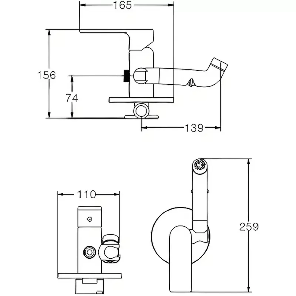 СМЕСИТЕЛЬ С ГИГИЕНИЧЕСКИМ ДУШЕМ HAIBA  HB55505
