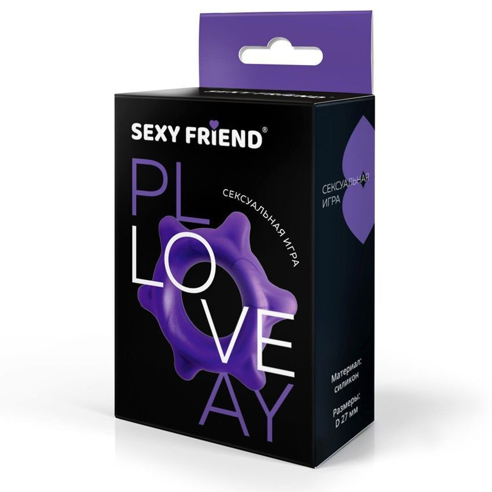 Фиолетовое эрекционное кольцо с шипиками (Цвет: фиолетовый)