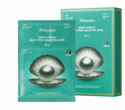 JM Solution Marine Luminous Black Pearl Balancing Mask Трёхшаговый набор для сияния кожи с чёрным жемчугом, 30 г, 30 мл
