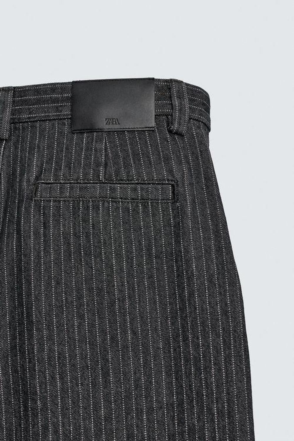 ZARA БРЮКИ ЧИНОС RELAXED FIT В ТОНКУЮ ПОЛОСКУ, СЕРЫЙ