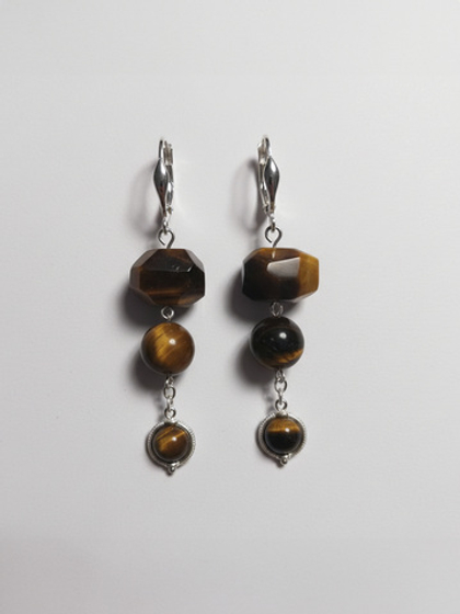 Серьги из тигрового глаза