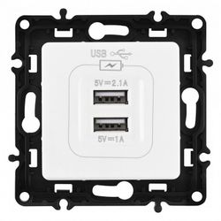 Розетка USB, без рамки Arte Milano am-217 217.46-1.white