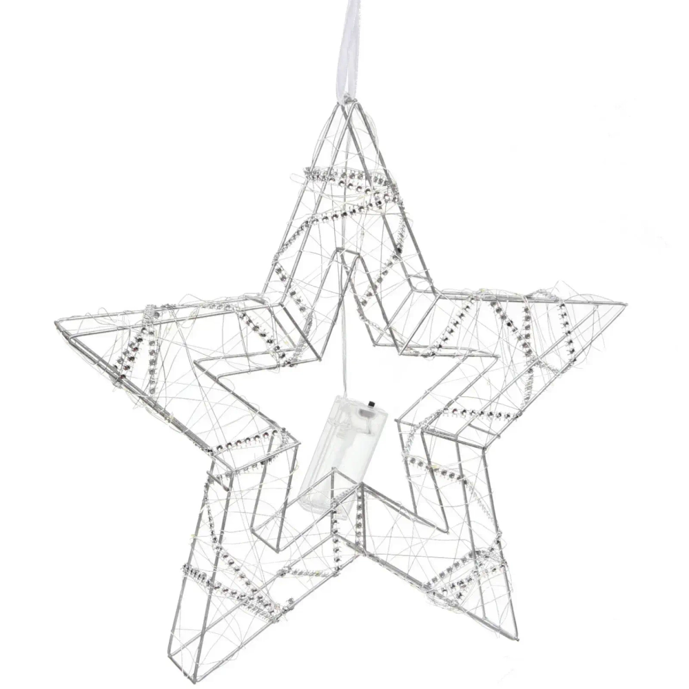 Сувенир с подсветкой «Звёздный день» 35*4*35 см (батарейки 2 AA), Белый (свечение-теплый белый)