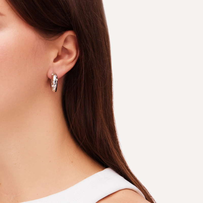 Серьги Фактурный Пончик – Серебро