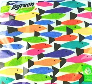 BULGAREE GREEN Салфетки 33*33см"Рыбки" 3-сл 20шт/уп