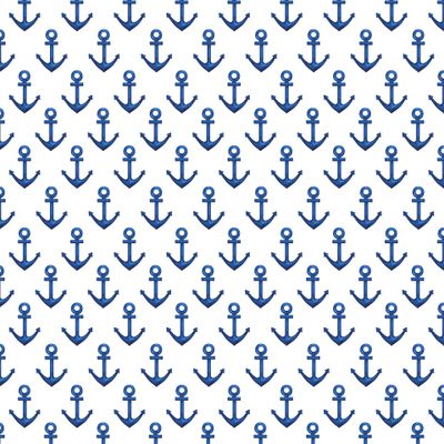 Синие якоря на белом