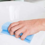 Губка санитарная для сантехники 13,5*7*4,3см, поролон 18 кг/м3, фибра 500г/м2 YORK