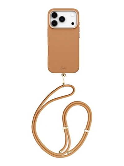 Uniq для iPhone 17 Pro Max чехол COEHL Strap series Mirelle Pecan Brown (MagSafe)