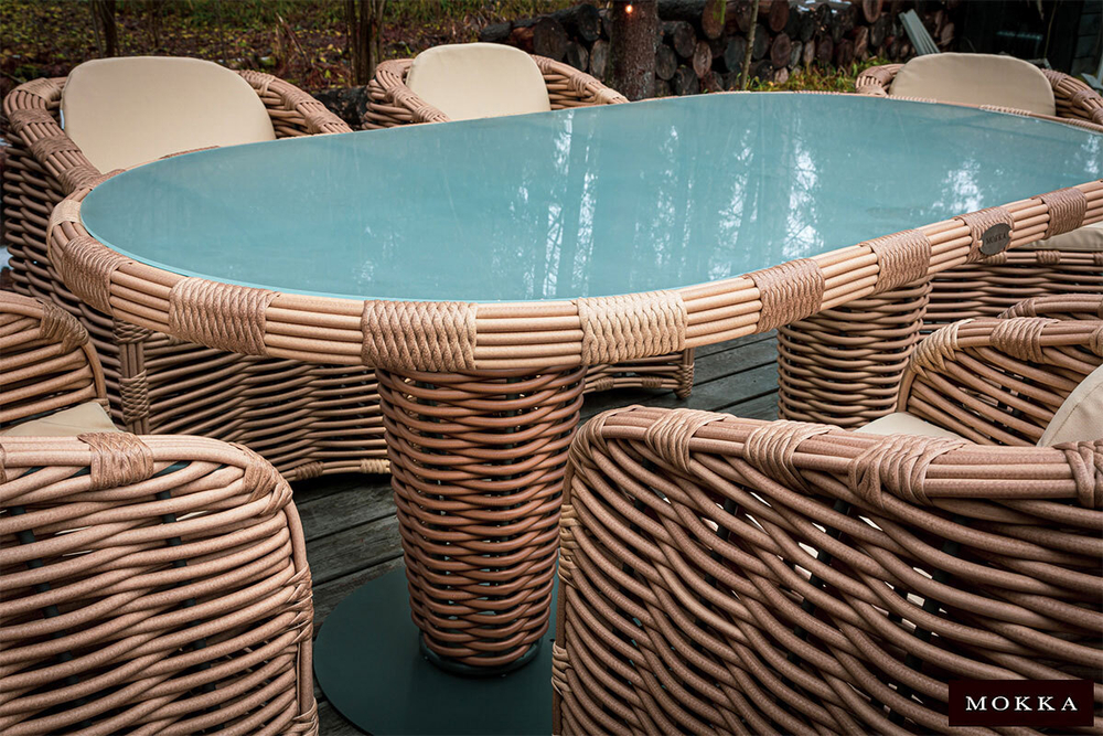 Стол обеденный MOKKA MAJORCA, цвет соломенный