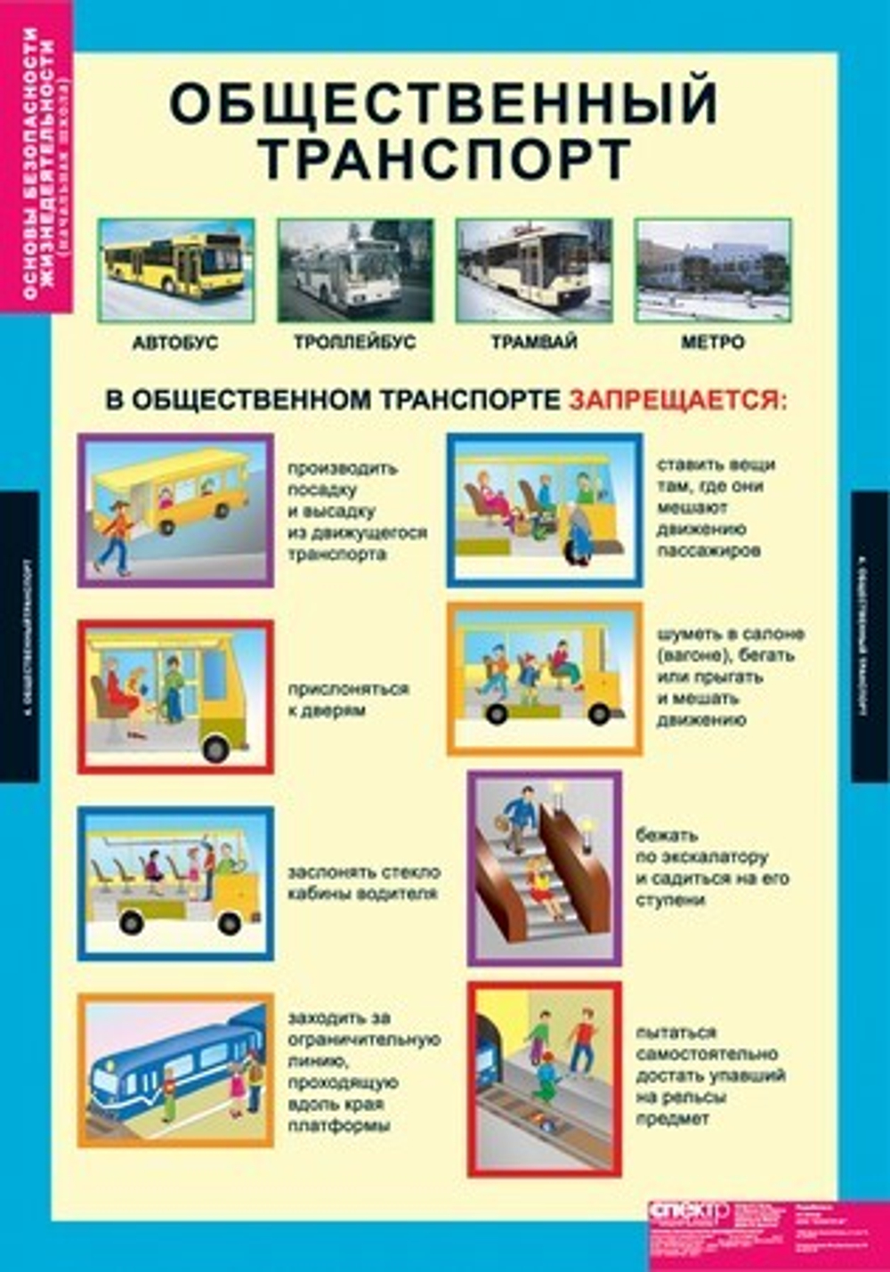 Комплект таблиц "Основы безопасности жизнедеятельности 1-4 кл."; 10 таблиц