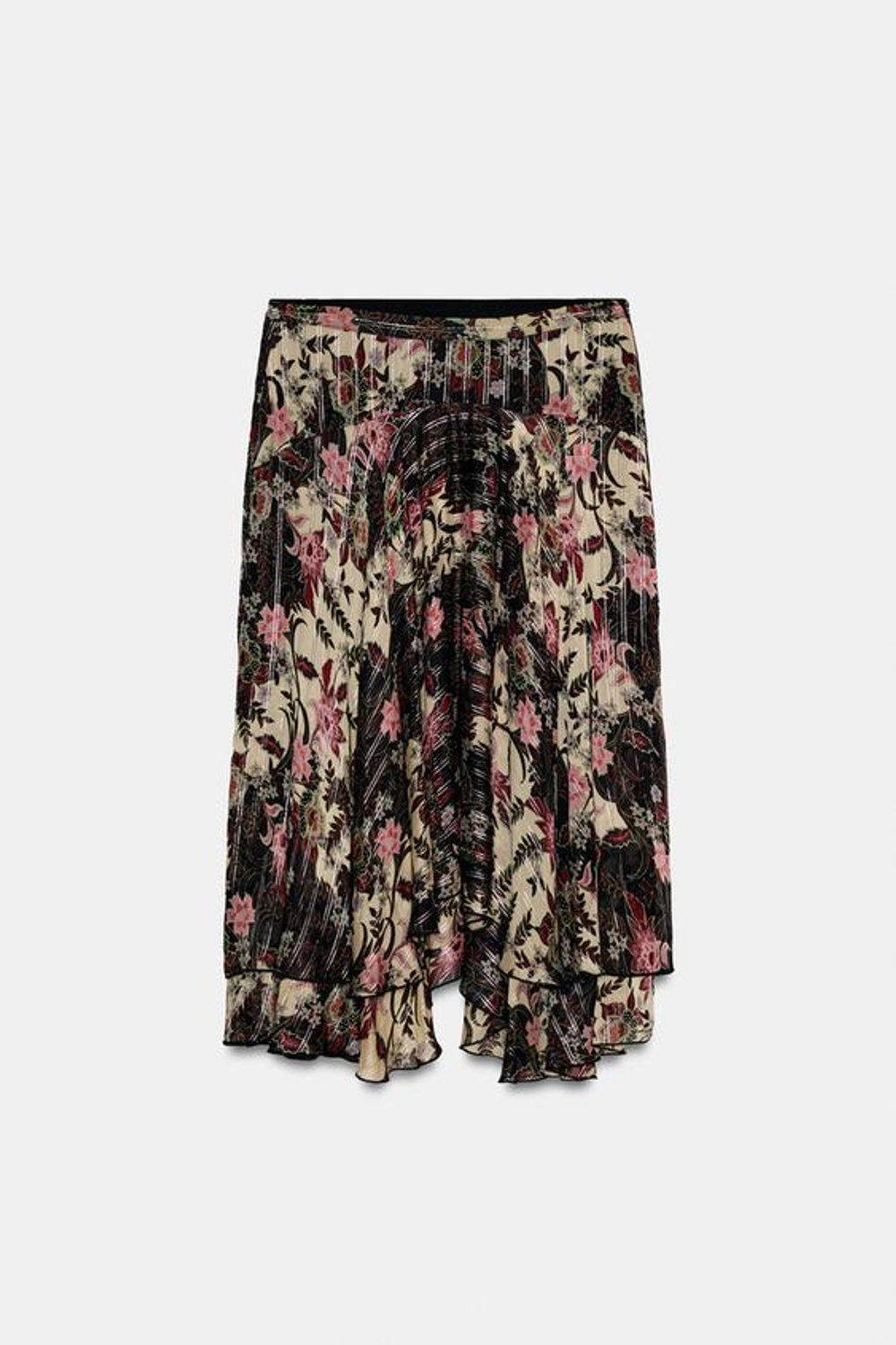 ZARA ЮБКА С ЦВЕТОЧНЫМ ПРИНТОМ ZW COLLECTION, РАЗНОЦВЕТНЫЙ