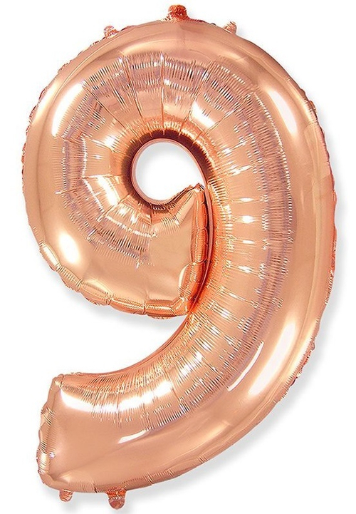FM 40 Цифра "9" розовое золото в упаковке / Nine / 1 шт