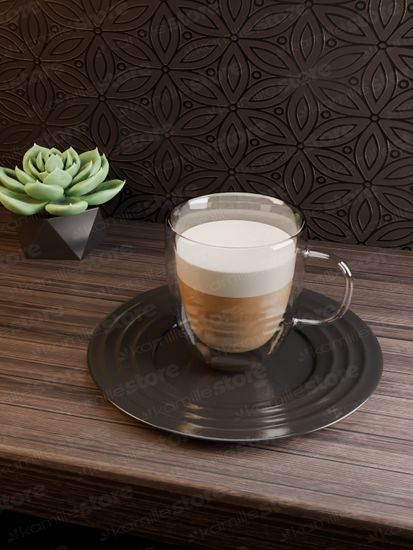 Набор стеклянных чашек 2 шт. 250 мл. Kamille KM 9000 с двойными стенками