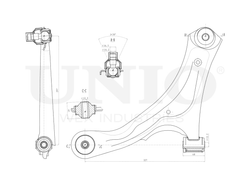 Рычаг подвески поперечный передний нижний левый UNIO SSP-40161