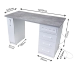 Маникюрный стол с розетками и бутылочницей (слева)