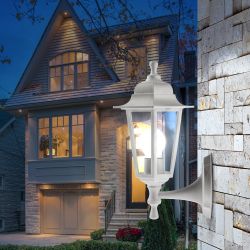 Садово-парковый светильник ЭРА НБУ 06-60-001 белый 6 гранный настенный IP44 Е27 max60Вт | Садово-парковые светильники