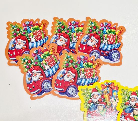 Новогодние малышки-открытки, (10 шт.)