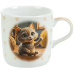 Набор посуды керамика, 3 шт, Нейрокот, тарелка 17.5 см, салатник 15 см, кружка 230 мл, Daniks, C1007