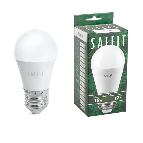 Лампа светодиодная LED SAFFIT шарик SBG4515 15W Е27 G45 4000K 1275Лм