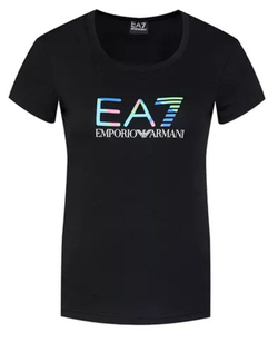 Женская футболка теннисная EA7 Woman Jersey T-Shirt - black
