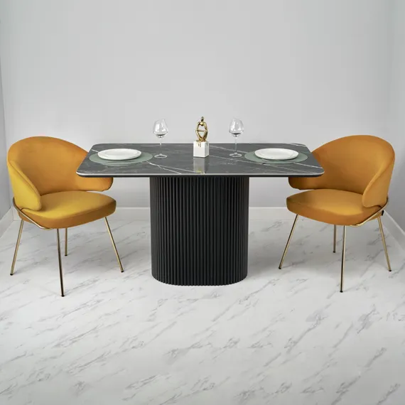 Стул Lime, оранжевый микровелюр с золотыми ножками