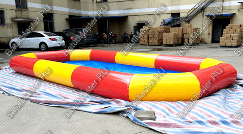 Прямоугольный надувной бассейн "Полосатик" 6*3*0.5 м