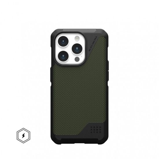 Чехол с поддержкой MAGSAFE Uag Metropolis LT ткань Kevlar для iPhone 15 Pro 6.1", цвет оливковый (Kevlar Olive)