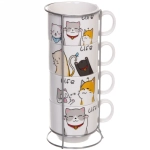 Набор кружек на стойке 200мл «Милые животные»