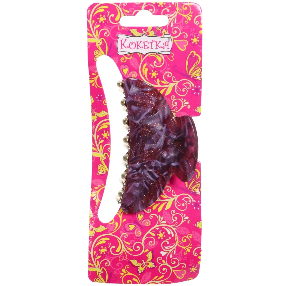 Заколка-краб для волос « ЭЙФОРИЯ», лана, микс 6 цветов, 7см (блистер Кокетка)