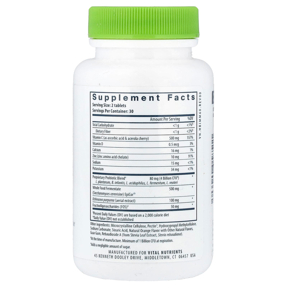 Vital Nutrients, Hyperbiotics®, пробиотик для защиты от воспаленного кишечника, 60 веганских таблеток