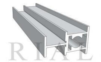 Рамка средняя двери - центральный ригель (5,90 м) ОПТИМА Черный Soft Touch ПВХ