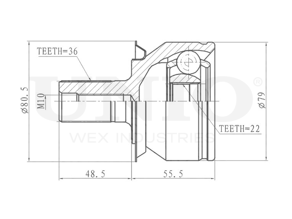 ШРУС внешний UNIO CVJ-20163