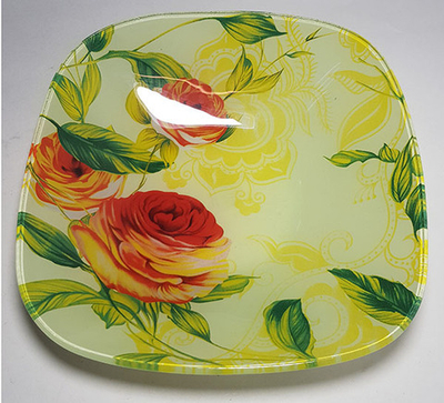 Салатник стекло квадратРозы 19,5см