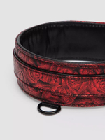 Стильный ошейник с поводком Reversible Faux Leather Collar and Lead (Цвет: красный с черным)