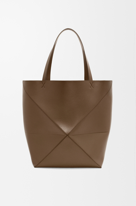 Loewe Сумка-тоут XL Puzzle Fold из блестящей телячьей кожи, коричневый