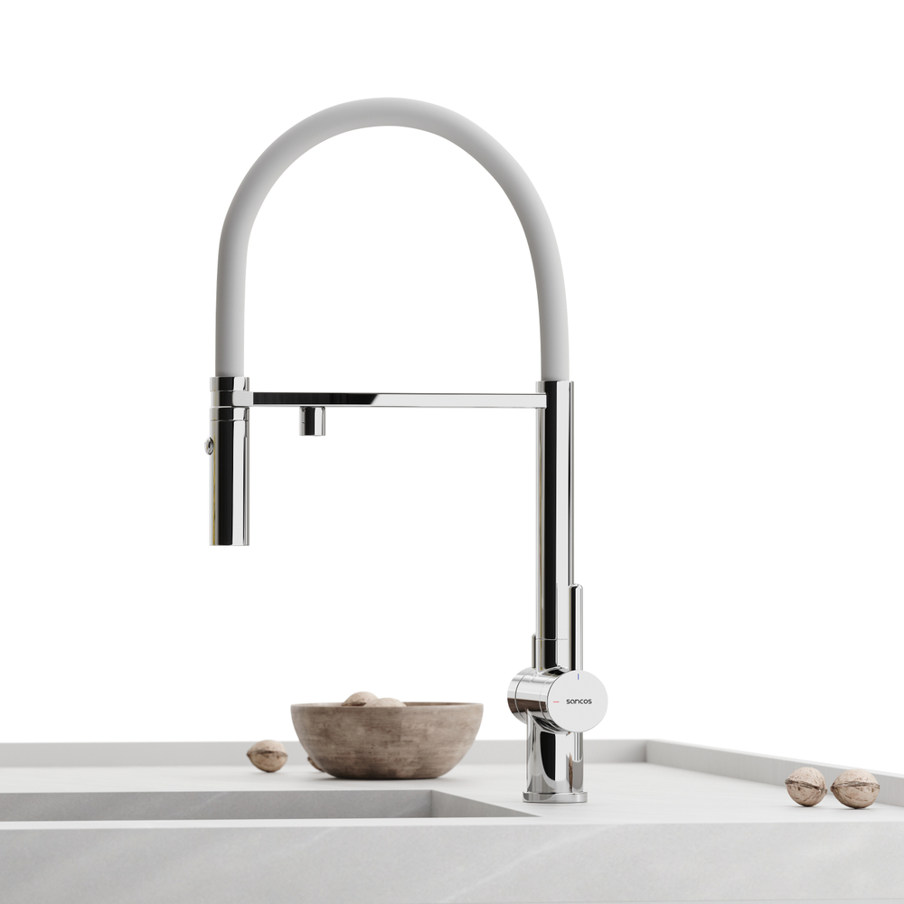 Смеситель для кухни Sancos Imola с краном для фильтра и гибким изливом, хром, SC4010CHwh