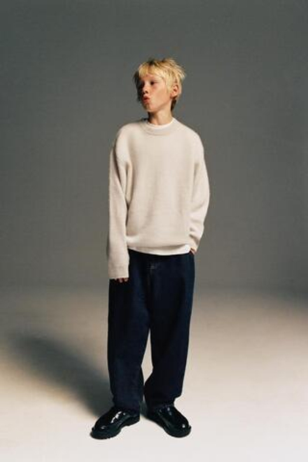 ZARA СВИТЕР ИЗ 100% КАШЕМИРА, ПЕСОЧНЫЙ
