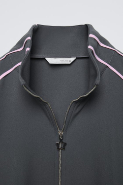 ZARA ТОЛСТОВКА С КОНТРАСТНЫМИ ДЕТАЛЯМИ, СЕРЫЙ