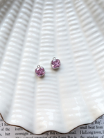 Подвеска квадратная с розовым фианитом, 7мм