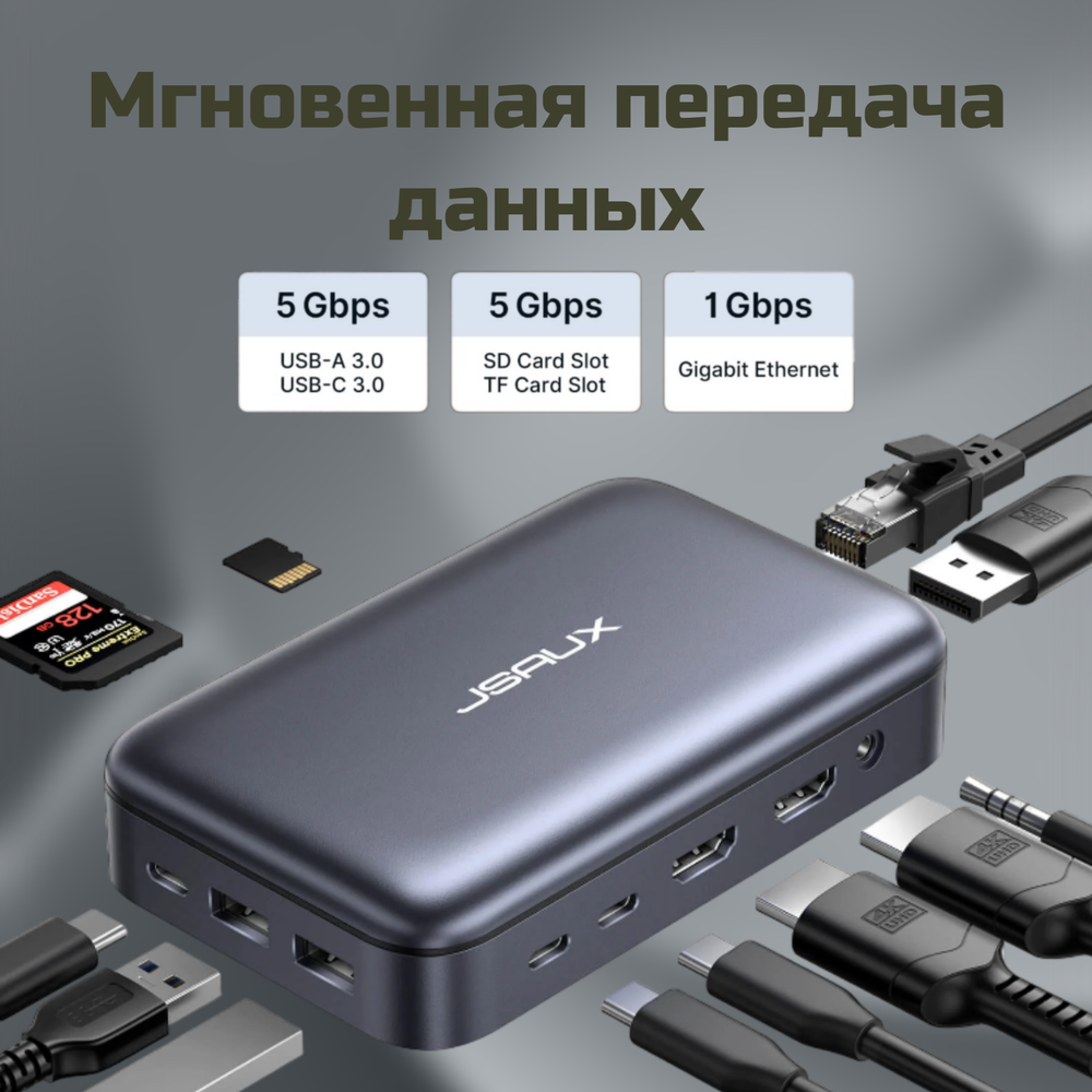 Док-станция JSAUX Omni Case 2 Pro USB-C 12 в 1 (MP04)