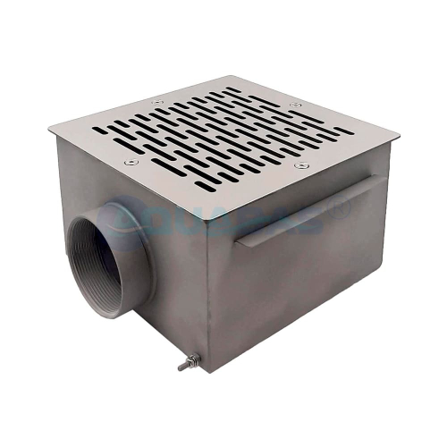 СД.20.2/1 Слив донный квадратный 200х200х120 2,5" (внутр.) пленка AISI-316