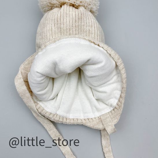 Шапка зимняя "Котики" Св бежевая